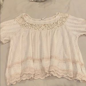 Free people cream lace top